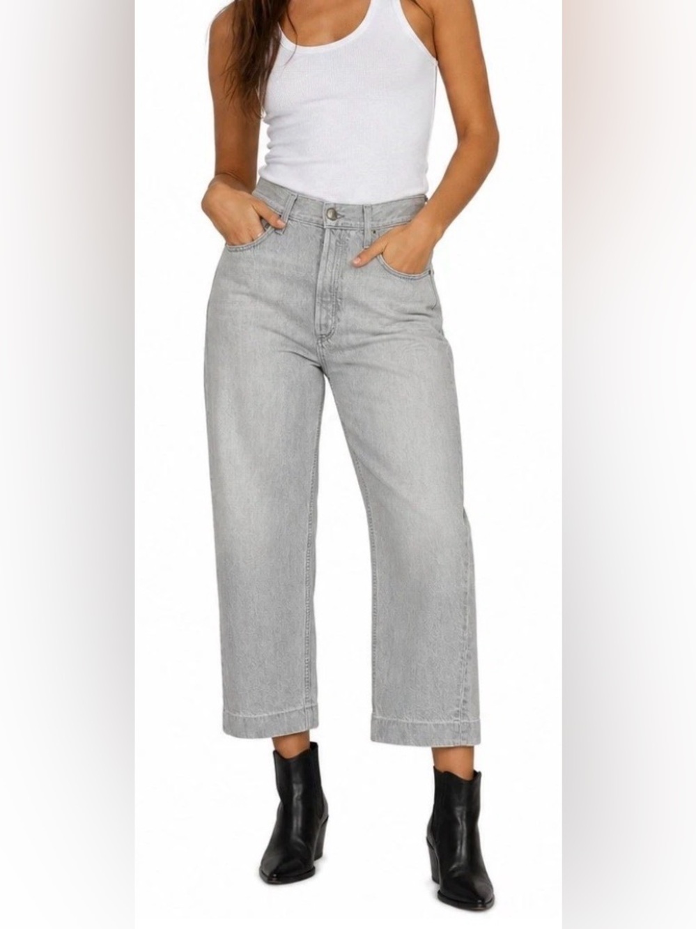 Rag & Bone 90s High Rise Jean in Anchor Light Grey Size 28